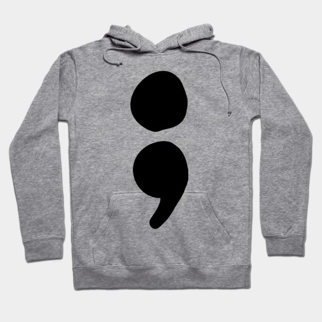 semicolon (black) Hoodie by mystudiocreate